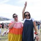 Demelza Halley (left) and Emma Sumner, both of Dunedin, break out their dance moves at Ripe — The...