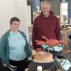 Artists Dani Lucas and Greg McLeod of Dunedin with the "Kai Maps" exhibition at Artsenta. PHOTO:...