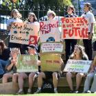 People young and old gathered in the Octagon, in Dunedin, yesterday to protest inaction on...