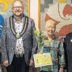 Community service . . . Anne Schroeder, Mayor Dan Gordon, Joanne Gumbrell, and Judith Paget ...