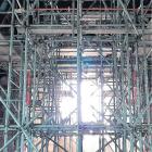 Kitty is bare . . . The sun beams down on high scaffolding inside the Glenmark St Paul’s Anglican...