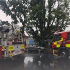 Fire crews at the scene. Photo: Oscar Francis