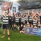 Southern captain Harry Taylor and team-mates celebrate victory in the Dunedin premier club rugby...