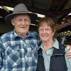 Vendors Maurice and Meree Yorke at the Southern Man Cattle Sale at Lorneville Saleyards near...