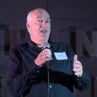 New Zealand Hi-Tech Trust chairman David Downs addresses a networking event held at United...