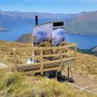 The new toilet near the Ben Lomond Saddle is wrapped with a photo of the surrounding scenery, so...
