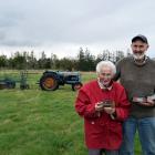 Barrie Allison, and his mother Nancie (85), hold New Zealand National Ploughing Championships...