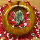 The Dunedin RSA has received the gift of a hand-carved beech poppy bowl from Hokitika carver...