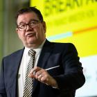 Minister of Finance Grant Robertson speaks at a Chamber of Commerce breakfast at Parliament last...