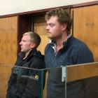 Roxburgh men Nick Reginald Harliwich (left) and William John Gunn appear at their sentencing in...