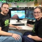 Information technology lecturer Adon Moskal and Otago games co-ordinator Mairead Fountain prepare...