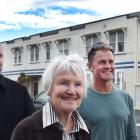 Outside one of the buildings at Hillside workshops last week are (from left) Brent Patterson, Ann...