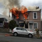 A pregnant woman escaped this fire in Carroll St last weekend. Photo ODT