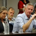 Waitaki Mayor Gary Kircher answers a question during a Q&amp;A-style public meeting at the Oamaru...
