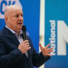 National Party leader Christopher Luxon speaks at a public meeting at the Queenstown Events...