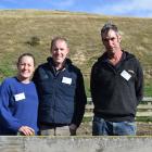 Auldamor owners (from left) Kellie and Steven Nichol and farm manager Grant Bezett showcased the...