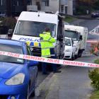 Police at the scene at Tainui Road this morning. Photo: Stephen Jaquiery