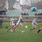 Otago Boys’ High School first five Will Thode restarts play in the first XV interschool fixture...