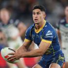 Dylan Brown in action for Parramatta against the North Queensland Cowboys in Sydney last month....