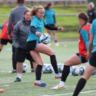 Players at a recent Football Ferns training session at North Harbour Stadium in Auckland. Photo:...