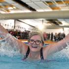 Celebrating the opening of the new Mosgiel pool complex yesterday is Taieri Community Facilities...