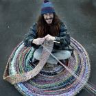 Tristan John McGregor (31) continues knitting the never-ending scarf he started in September....