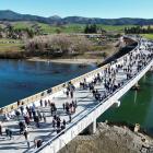 Hundreds of people took the chance to walk across the new Beaumont Bridge yesterday, before it...
