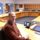 Clutha District Council data and insights lead James du Toit inspects audiovisual hardware which...
