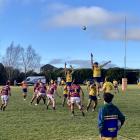 Southland and Southland Development players contest a lineout during the game of three halves in...
