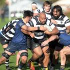 Southern prop Mike Mata’afa hits the ball up during a premier grade game against Dunedin at...