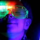Bentley Ferguson, aged 5, of Kaiapoi, with his LED glasses, enjoying the fun at the All Together...