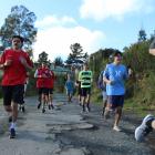 The Heavy Breathers train for the Dunedin Marathon. PHOTO: SIMON HENDERSON