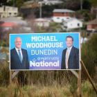 A National party election billboard promoting Dunedin candidate Michael Woodhouse. PHOTO: GERARD...