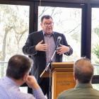 Finance Minister Grant Robertson addresses Wanaka Business Chamber members on Friday. PHOTO:...