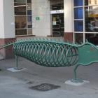This bike stand outside the Invercargill City Library, which was inspired by Henry the tuatara,...