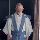 Mayor Nobby Clark wears a kamishimo, a traditional Japanese ceremonial dress, during the Kumagaya...