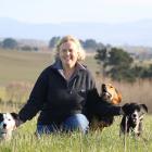 Sally Rae with dogs at home. PHOTO: KAYLA HODGE