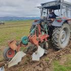 Waimea Plains Ploughing Association secretary Mark Dillon competes in the conventional section at...