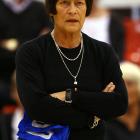 Coach Robyn Broughton looks on as her Southern Steel side take on the Queensland Firebirds in an...