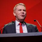 Labour Party leader Chris Hipkins speaks at his party’s election campaign launch event in...