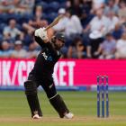 Devon Conway hits out on his way to a century against England in the opening one-day match. Photo...