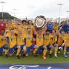Otago players celebrate their victory in the National Hockey Championship in Dunedin last year....
