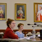 Former Dunedin youth councillors Christina Weston and Grant McNaughton get to work in 2016 under...