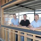 Mark Baker, John Hancock and Steve Barrow at Design Windows Dunedin's new factory at Odlins Pl....