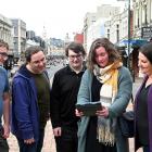 Ōtepoti Dunedin Heritage Festival co-ordinator Alison Breese (right) discusses the app she...