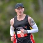 Tom Galloway, of Christchurch, on his way to winning the Dunedin marathon yesterday. PHOTO:...