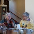 Women’s Rights Party leader Jill Ovens (left) speaks at the Oamaru Opera House yesterday. Photo:...