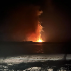 Crews were called about 7.45pm to the scrub fire. Photo: Jason Swain / Supplied via RNZ
