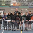 NZ Davis Cup captain Kelly Evernden coached a group of Waihopai School’s pupils during an...