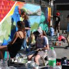 A group of pupils from Fiordland College spent the weekend working on a mural to celebrate Maori...